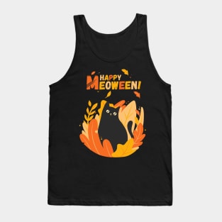 Happy Meoween, Halloween Cute Cat! Tank Top